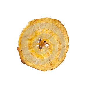 Platano plantain chip on white background