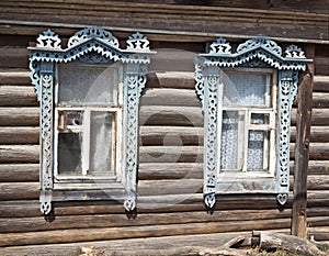 Platband on two window of an village house