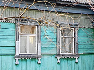 Platbands in the old village, a Russian village in the hinterland of Russia,