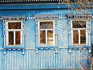 Platbands in the old village, a Russian village in the hinterland of Russia,