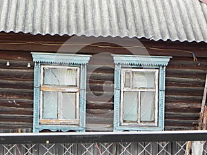 Platbands in the old village, a Russian village in the hinterland of Russia,