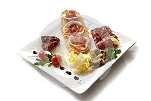 Plate of antipasti photo