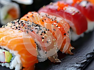 Plate of Assorted Sushi Rolls