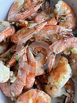 Plate of BBQ shrimps