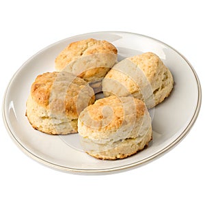 Plate of Biscuit Isolated on White Background