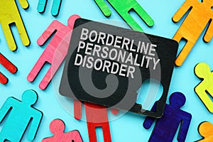 Plate with Borderline Personality Disorder BPD words.