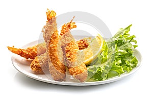 plate of breaded torpedo shrimps