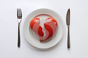Plate with broken heart