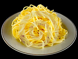 Plate with a bunch of spaghetti