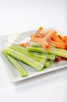 plate of celery carrot sticks