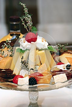 Plate with cheeses