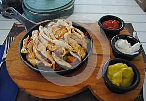 Plate of chicken fajita