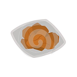 Plate of chicken nuggets. Vector