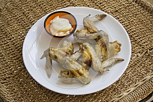 Plate of chicken outdoor