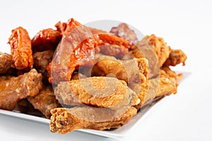 plate of chicken wings sampler