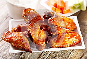 Plate of chicken wings photo