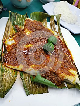 A plate of chilli sting ray food dish
