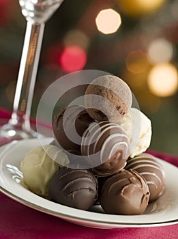 Plate of Chocolate Truffles