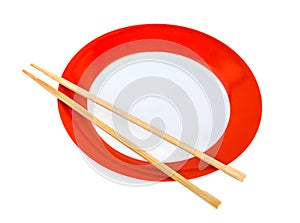 Plate and chopsticks