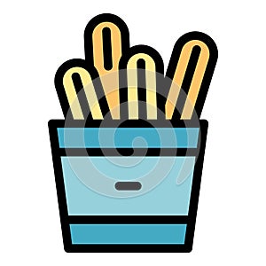 Plate churro icon vector flat