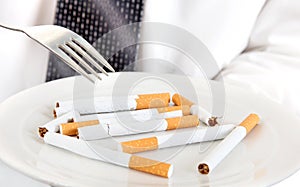 Plate with Cigarettes