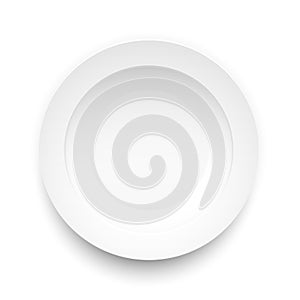 Plate circle on a white background object food, Vector illustration