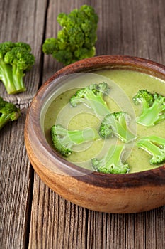 Plate of cream broccoli soup restaraunt meal