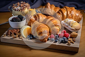 plate of croissants, with variety of pastries and confections for the eyes and tastebuds