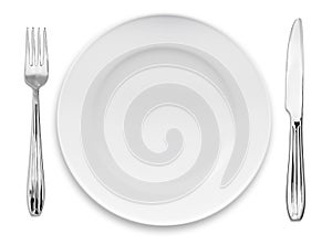 Plate with cutlery