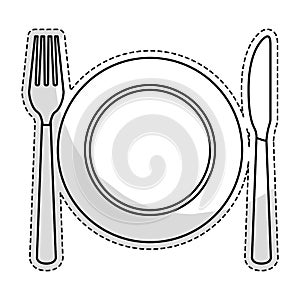 Plate with cutlery