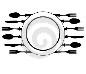 Plate with cutlery