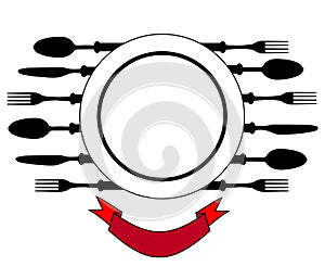 Plate with cutlery design place setting