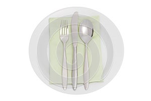 Plate with cutlery and serviette