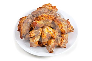 Plate of delicious barbecue chicken wings