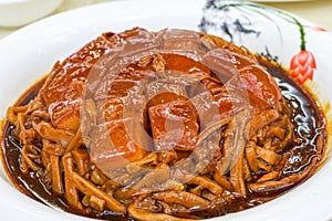 A plate of delicious Chinese food, Mao's Braised Pork
