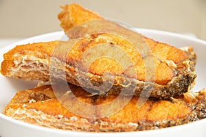 A plate of delicious cooked grouper fish