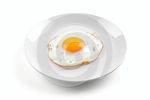 Plate delicious fried egg breakfast. Generate Ai