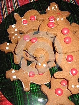 A plate of delicious gingerbread me cookies for Christmas