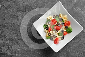 Plate with delicious pasta primavera