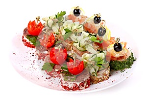 Plate of different canapes