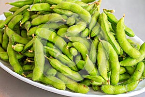 A plate of Edamame