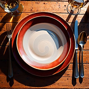 Plate , empty ceramic utensil for carrying and serving food