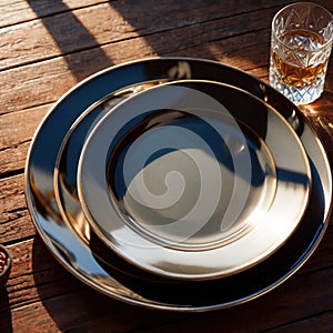 Plate , empty ceramic utensil for carrying and serving food