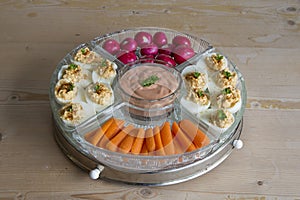 Plate with filled eggs