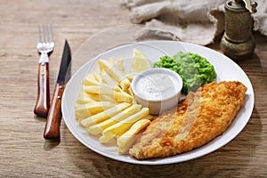 plate of fish and chips with french fries
