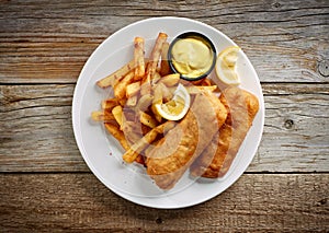 Plate of fish and chips