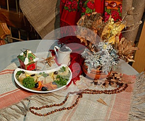 A plate of fish decorated with vegetables