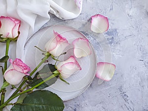 Plate flower rose  event backgroundn elegance rustic