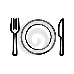 Plate with fork and knife icon flat vector illustration design