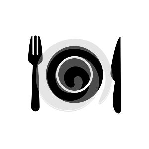 Plate, fork and knife icon vector restaurant symbol for graphic design, logo, web site, social media, mobile app, ui illustration